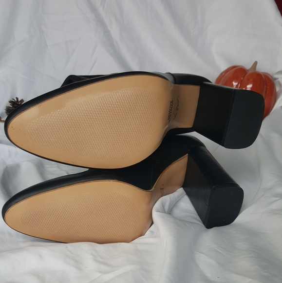 NWT ZARA Black Leather Heeled Boots - Picture 9 of 13